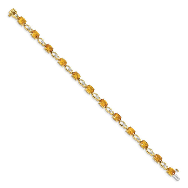14K Gold Citrine & Diamond Bracelet - Style GR1-1016392