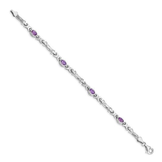 Exclusive 14K White Gold Amethyst Bracelet - Stylish & Affordable Luxury