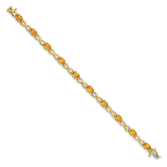 Buy Stylish 14K Gold Bracelet with 7x5mm Oval Citrine - Luxury Value Deal!
