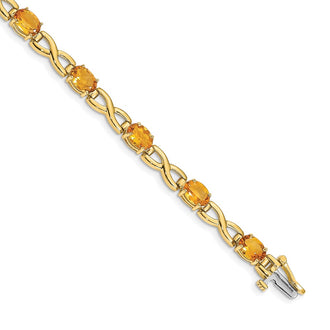 Buy Stylish 14K Gold Bracelet with 7x5mm Oval Citrine - Luxury Value Deal!
