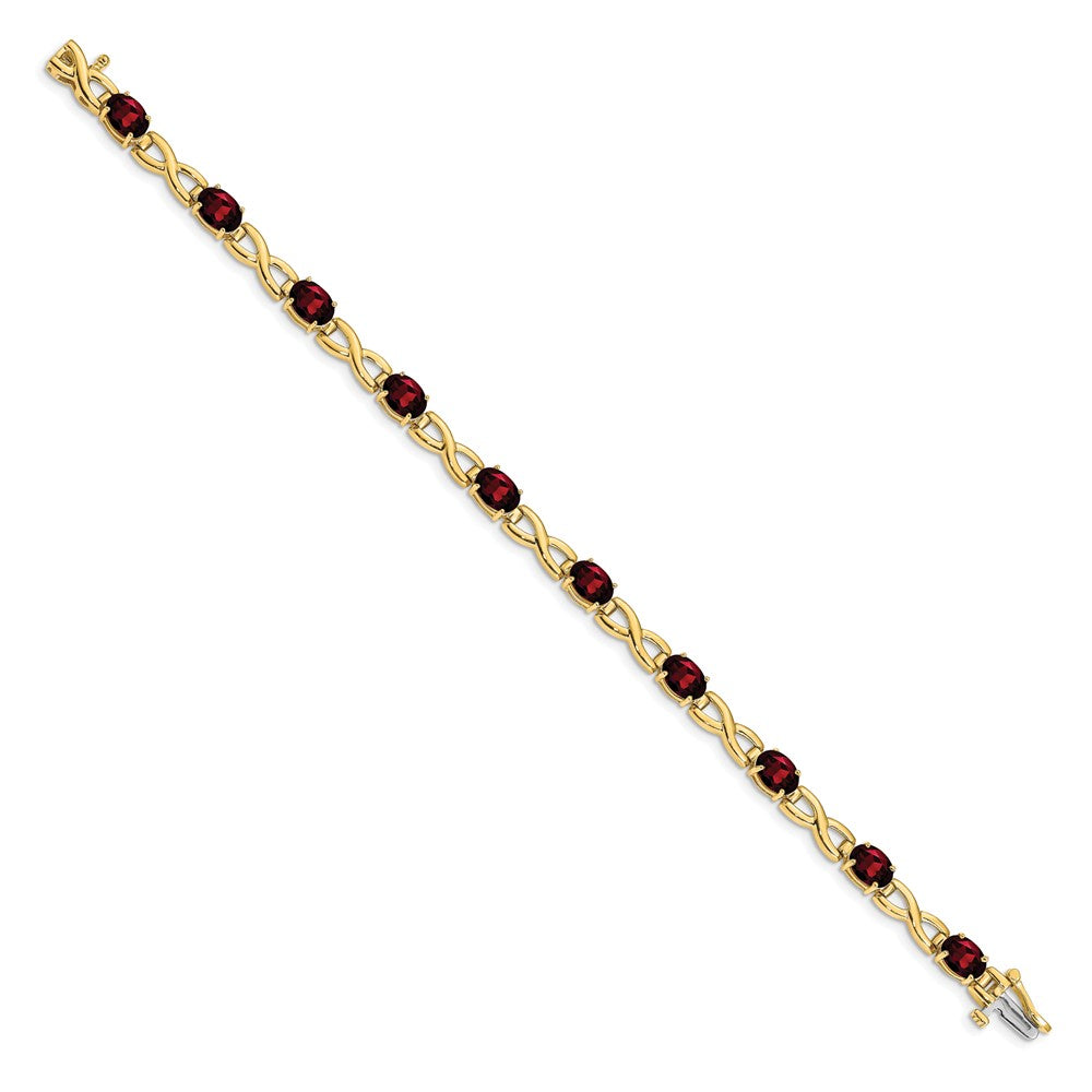 Shop Exclusive 14K Gold Oval Garnet Bracelet, 7x5mm Stones - Stylish Value
