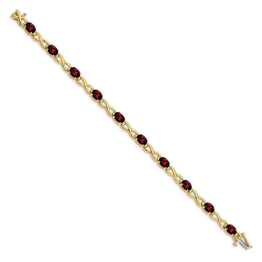 Shop Exclusive 14K Gold Oval Garnet Bracelet, 7x5mm Stones - Stylish Value