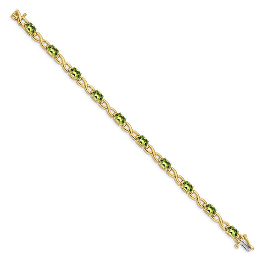 Buy Exclusive 14K Gold Bracelet with 7x5mm Oval Peridot - Stylish Value!