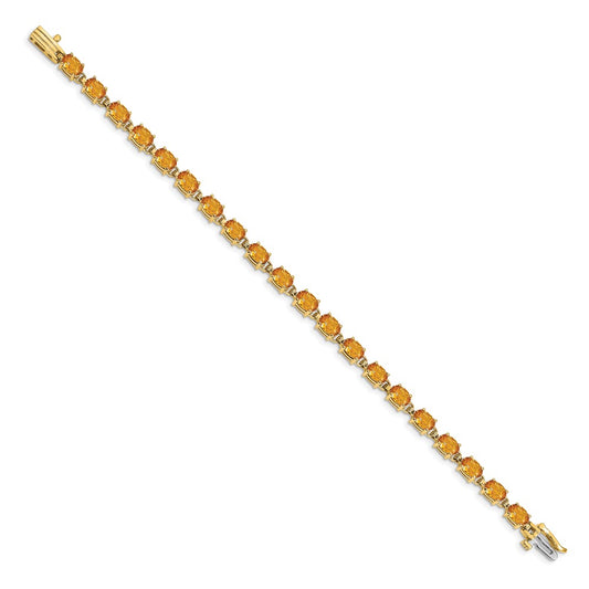 Shop Stylish 14K Gold 6x4mm Oval Citrine Bracelet - Luxury Value Piece!