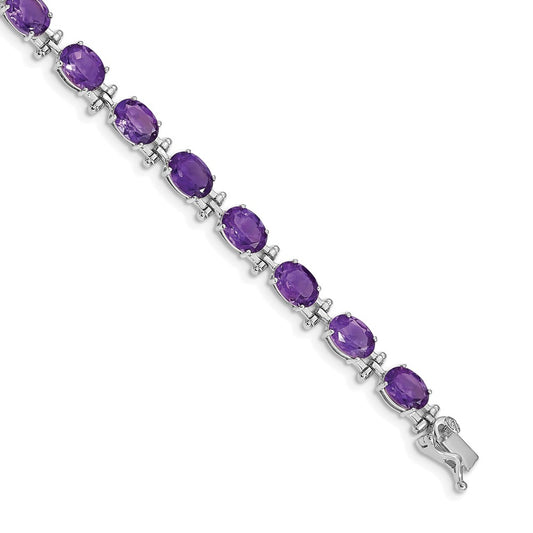 Buy Exclusive 14K White Gold Amethyst Bracelet - Stylish & Affordable Luxury