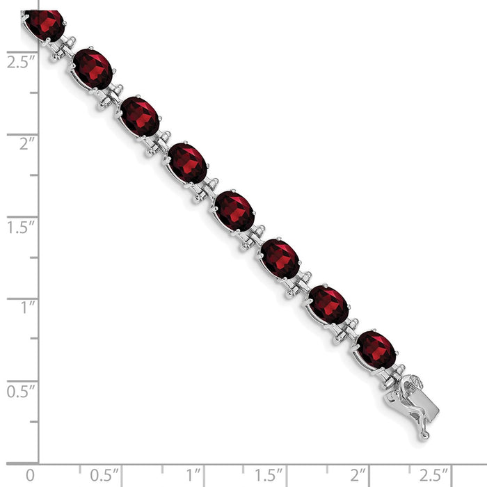 High-Quality 14K White Gold Garnet Bracelet - Stylish & Affordable Elegance-3