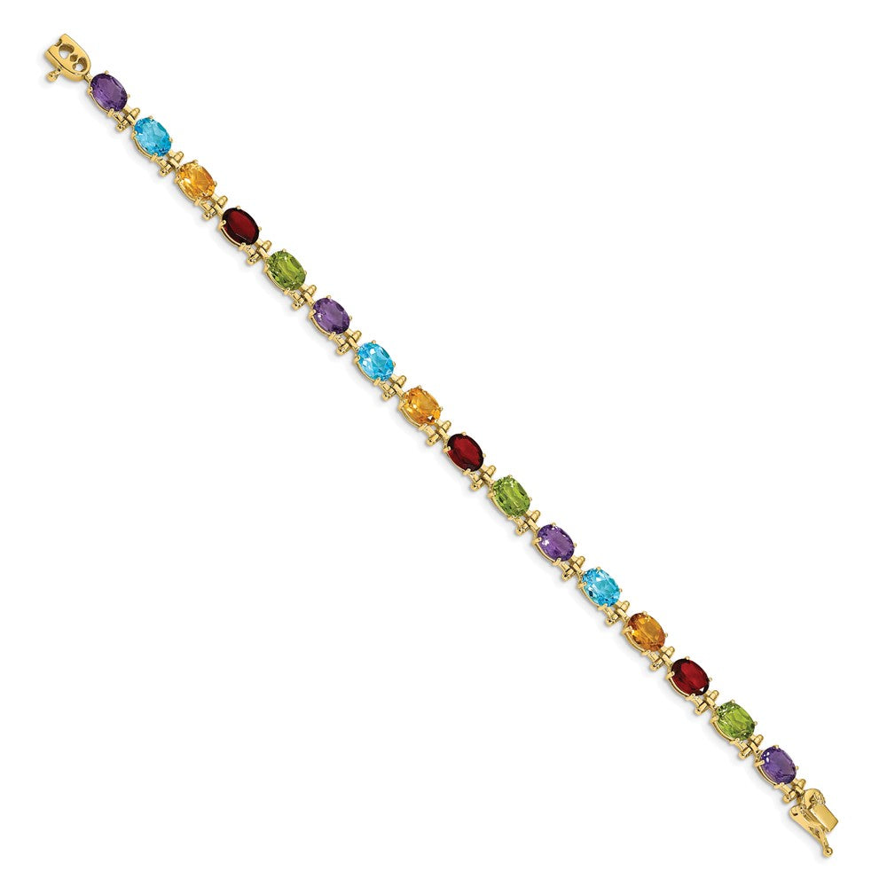 Shop Stylish 14K Gold Rainbow Gemstone Bracelet - 7 Inch, Affordable Luxury
