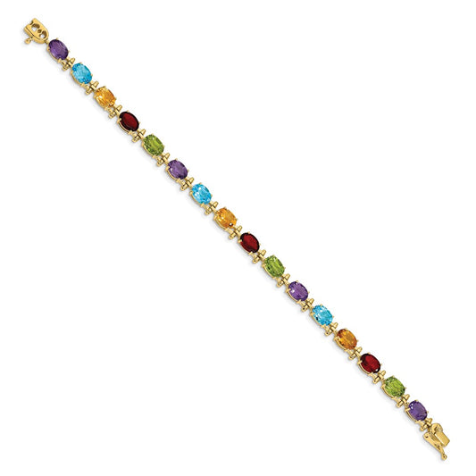 Shop Stylish 14K Gold Rainbow Gemstone Bracelet - 7 Inch, Affordable Luxury