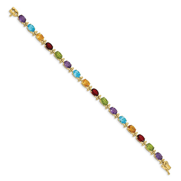 Shop Stylish 14K Gold Rainbow Gemstone Bracelet - 7 Inch, Affordable Luxury-2