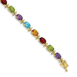 Shop Stylish 14K Gold Rainbow Gemstone Bracelet - 7 Inch, Affordable Luxury