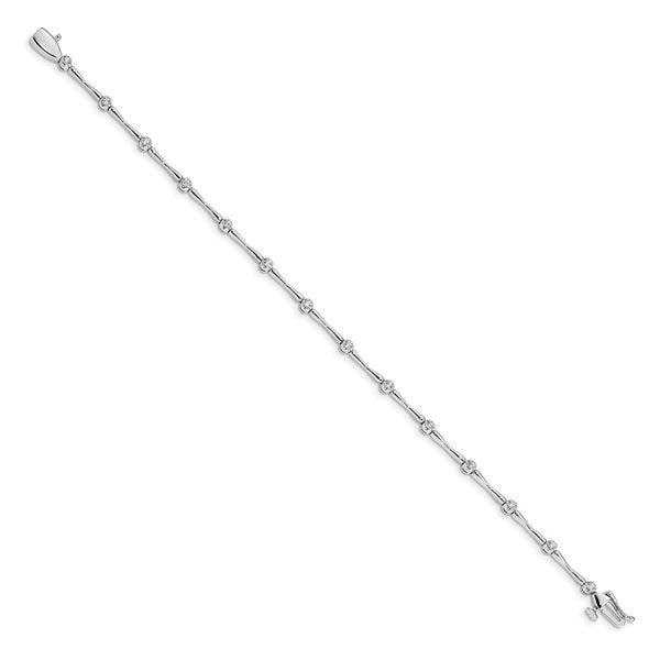 14K White Gold Diamond Tennis Bracelet - Style GR1-1001808