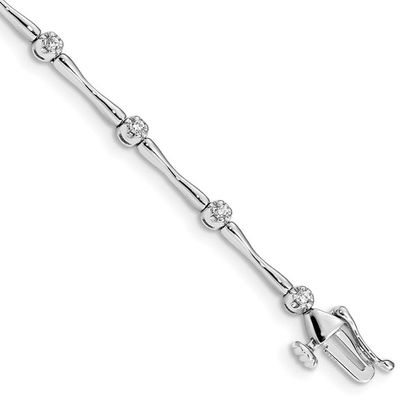 14K White Gold Diamond Tennis Bracelet - Style GR1-1001808