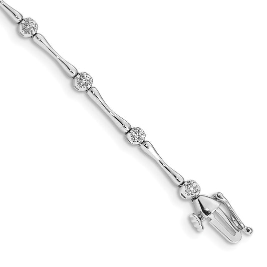 Exclusive 14K White Gold Diamond Tennis Bracelet - Stylish Luxury for Less