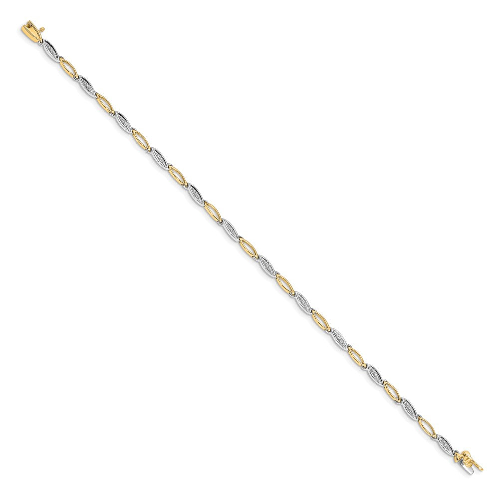 Shop Stylish 14K Two-Tone Diamond Link Bracelet - 7.5 Inches, Luxury Value!