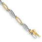 Shop Stylish 14K Two-Tone Diamond Link Bracelet - 7.5 Inches, Luxury Value!-1
