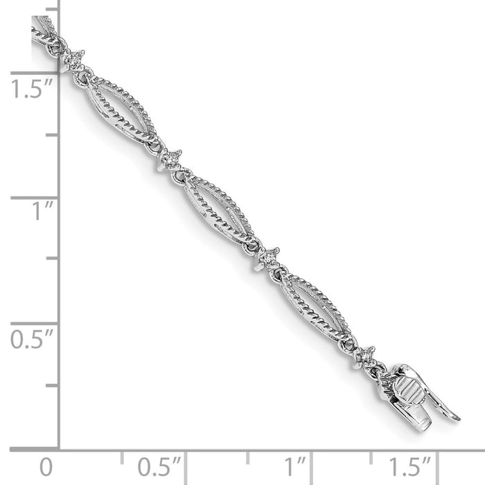 Buy Stylish 14K White Gold Diamond Tennis Bracelet - 7-inch Luxury Elegance-3
