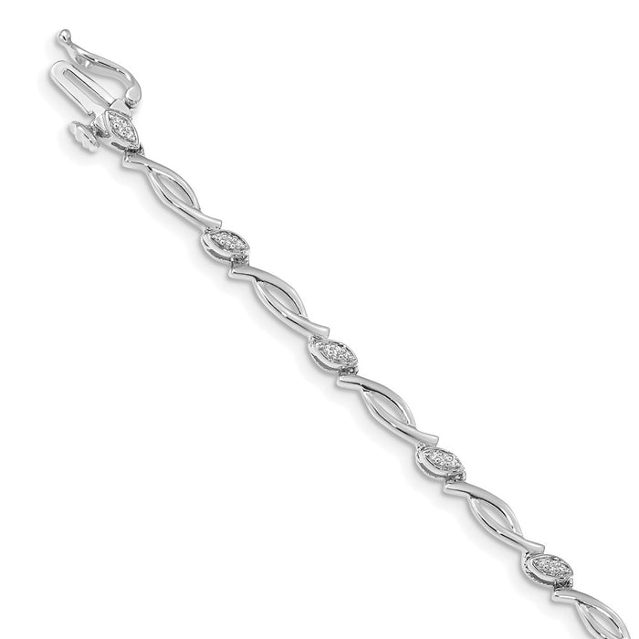 High-Quality 14K White Gold Diamond Tennis Bracelet - Stylish Luxury for Less-1
