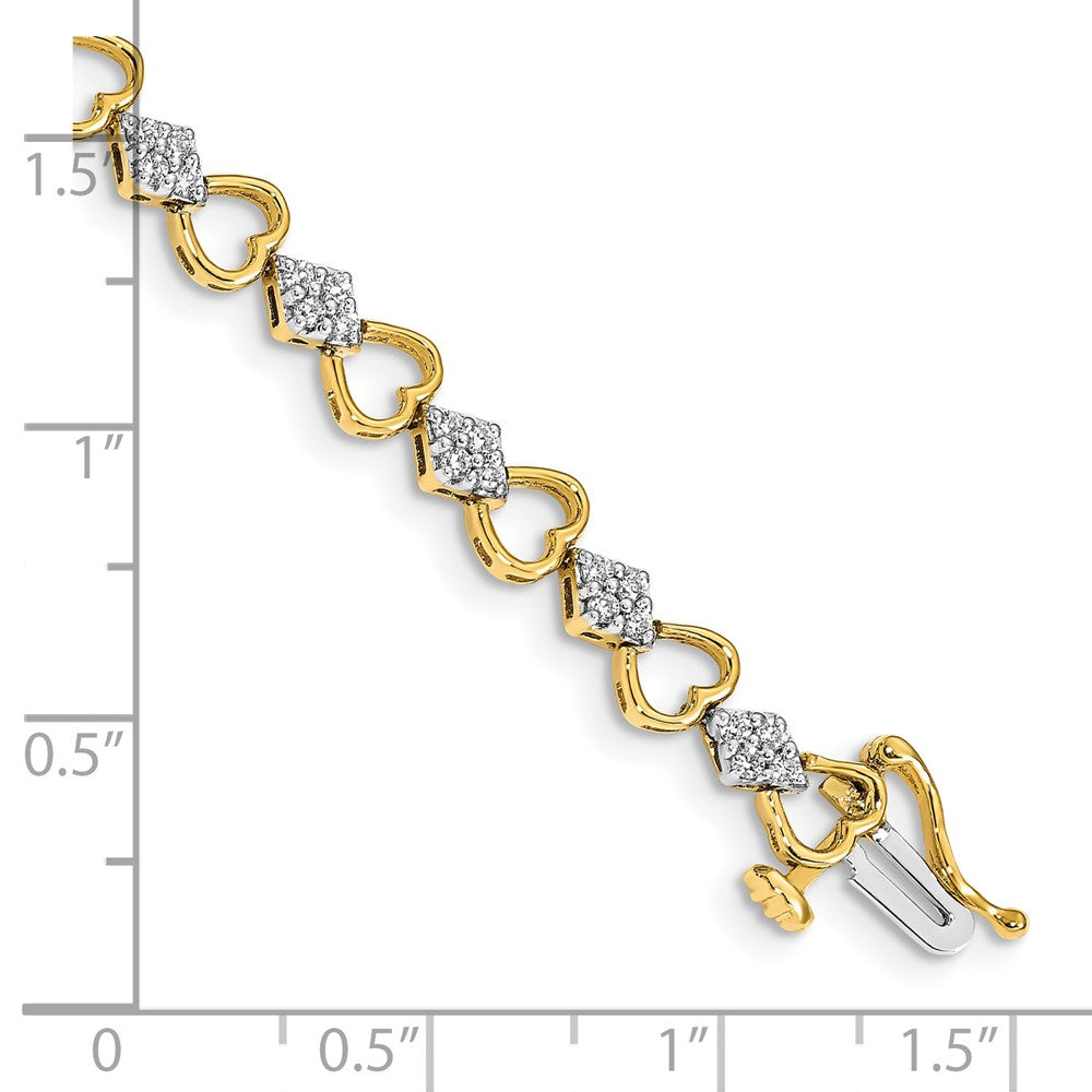 Buy Exclusive 14K Gold Diamond Heart Link Bracelet | Stylish & Affordable!