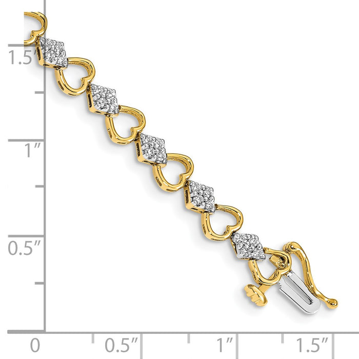 Buy Exclusive 14K Gold Diamond Heart Link Bracelet | Stylish & Affordable!-3