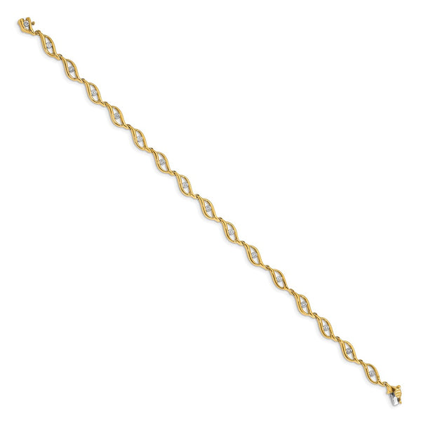 14K Gold Diamond Bracelet - 7.5-Inch