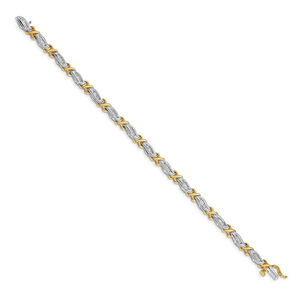 Exclusive 14K Two-Tone Baguette Diamond Bracelet | 1 Carat, Stylish Luxury