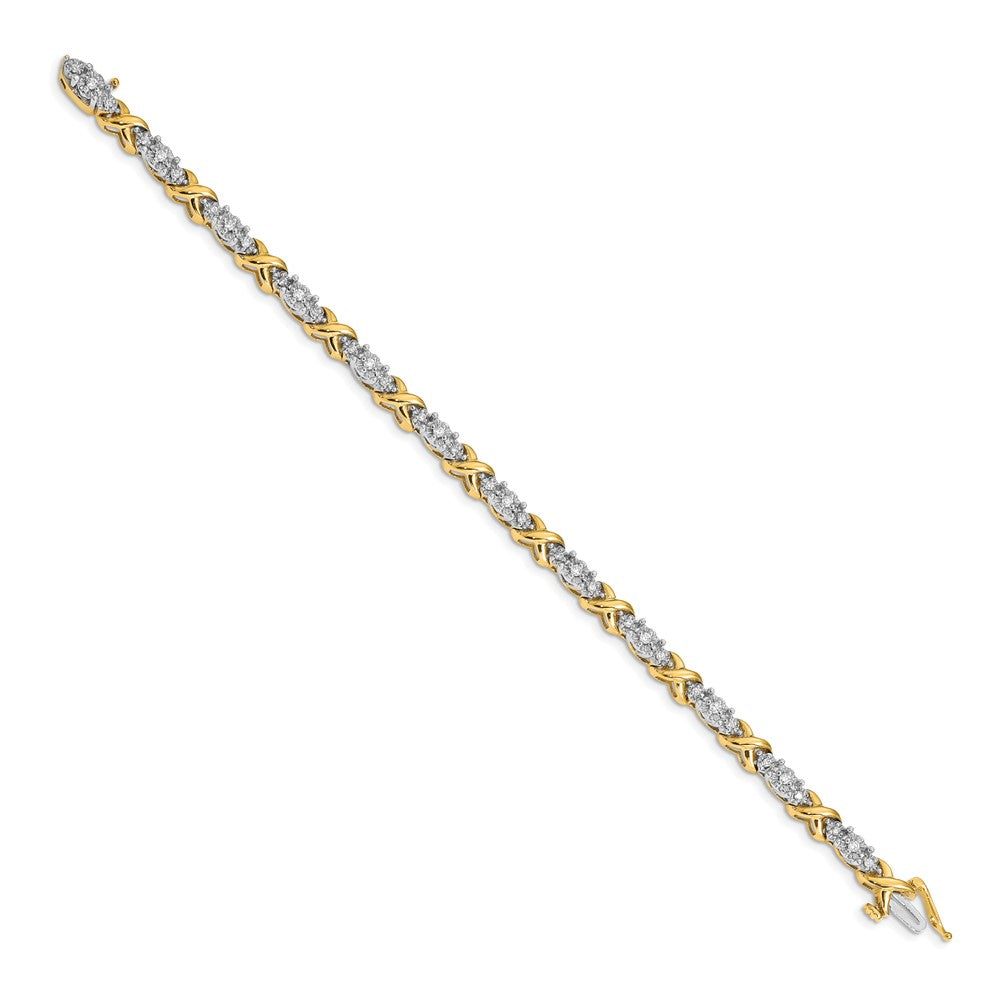Shop Exclusive 14K Two-Tone Diamond X Design Bracelet - Stylish Luxury Jewelry