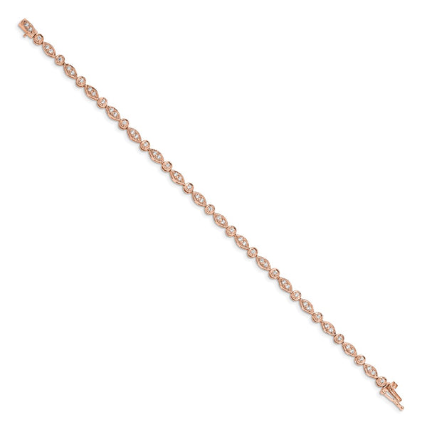 14K Rose Gold Diamond-Studded Bracelet - Style GR1-1001826
