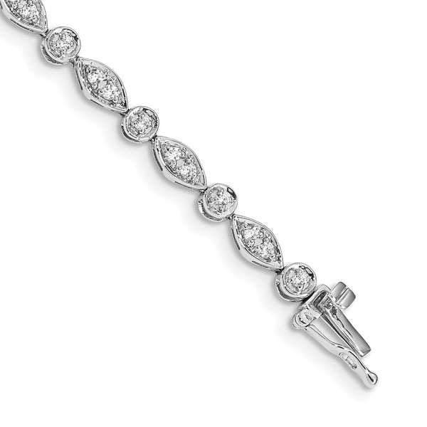 14K White Gold Diamond Tennis Bracelet - Style GR1-1020988