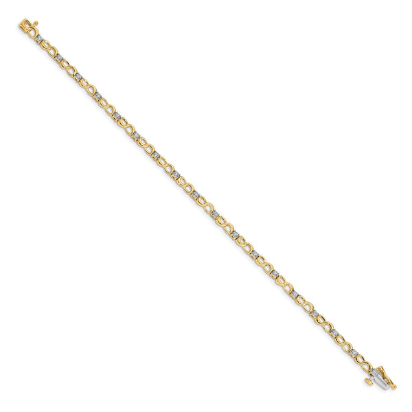 14K Gold Diamond Infinity Link Bracelet
