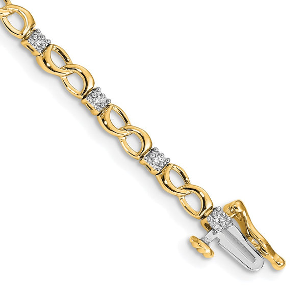 14K Gold Diamond Infinity Link Bracelet