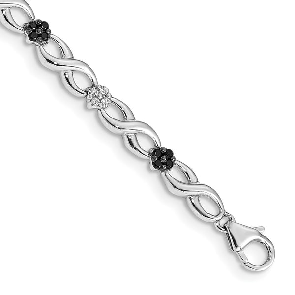 14K White Gold Infinity Bracelet with Diamonds