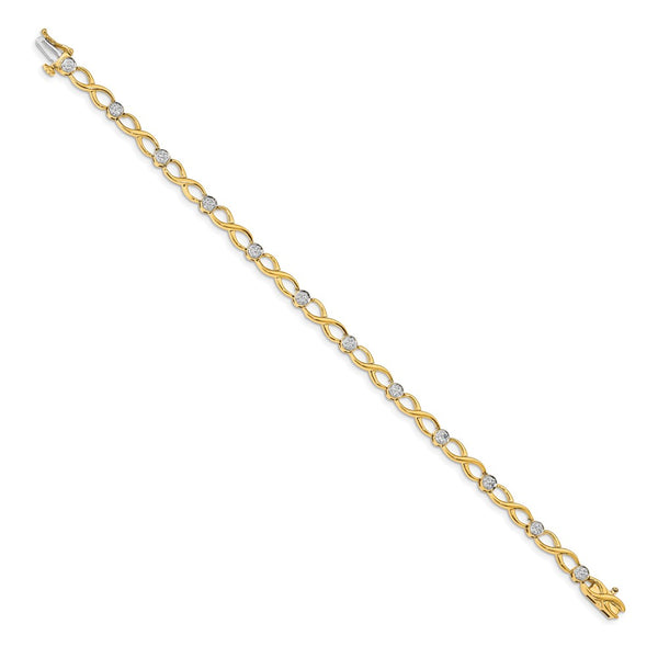 14K Gold Diamond Infinity Bracelet
