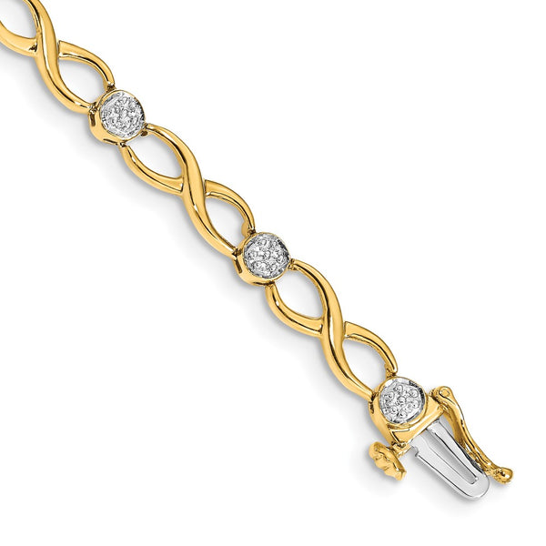 14K Gold Diamond Infinity Bracelet