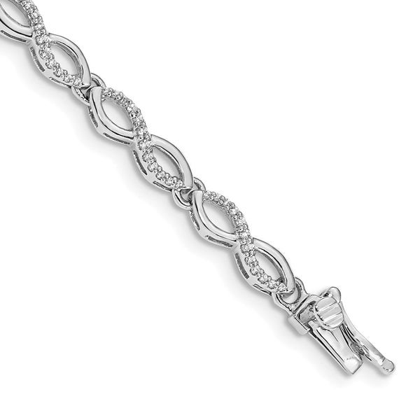 14K White Gold Diamond Tennis Bracelet - 7.5" Length - Style GR1-1020871