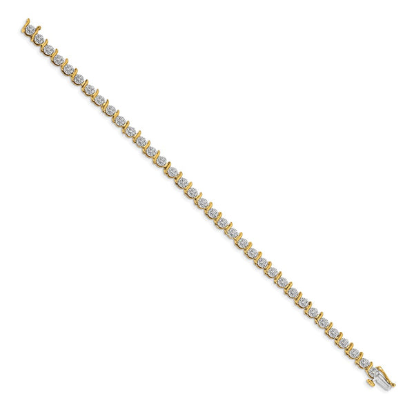 14K Gold Diamond Bracelet, 7" Length