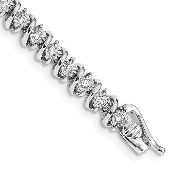 14K White Gold Diamond Tennis Bracelet - Style GR1-1020876