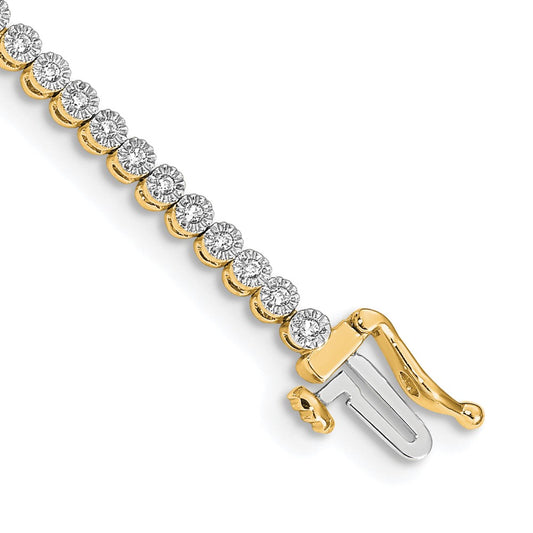 Shop Stylish 14K Gold Diamond Tennis Bracelet - 7.5-inch, Luxury Value!