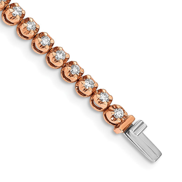 14K Rose Gold Diamond-Studded Bracelet - Style GR1-1016458