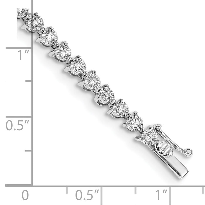 High-Quality 14K White Gold Diamond Tennis Bracelet - Stylish Luxury Value!-3