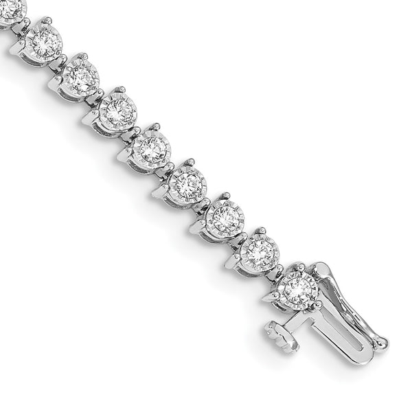 14K White Gold Diamond Tennis Bracelet - 7.5", 2.5 Carats