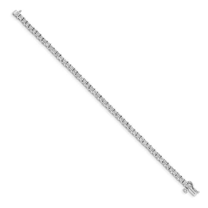 Shop Stylish 14K White Gold Diamond Tennis Bracelet | 7.5" | Luxury Value Piece-2