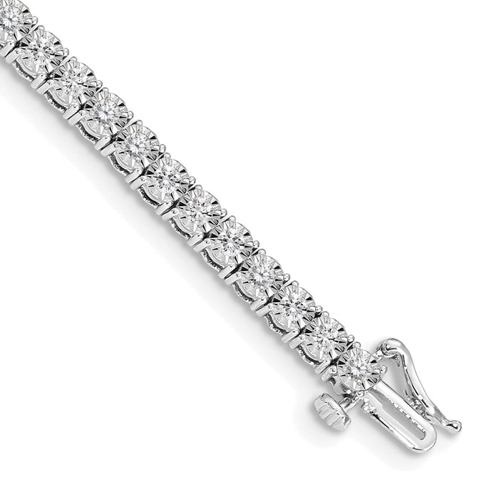 Order Stylish 14K White Gold Diamond Bracelet - Illusion Setting, Luxury Value-1