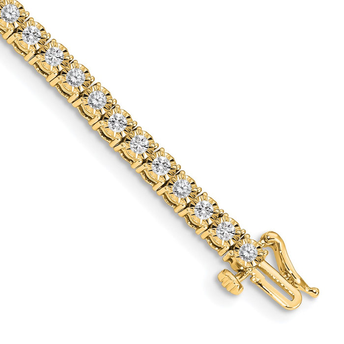 High-Quality 14K Diamond Bracelet with Illusion Setting - Stylish Luxury Value-1