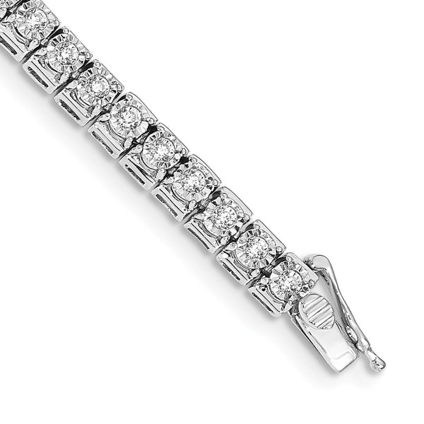 14K White Gold Diamond Tennis Bracelet - 7.5", 1 Carat