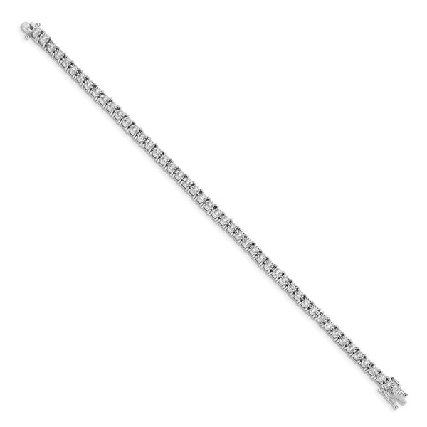 14K White Gold Diamond Bracelet, 7 inches, Illusion Setting