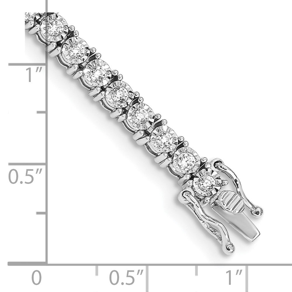 Buy Stylish 14K White Gold Diamond Bracelet, 7 inches, Illusion Setting, Affordable Price