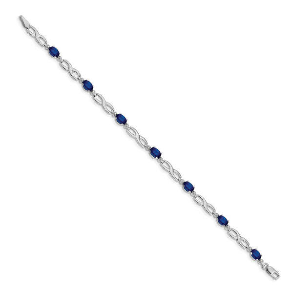 14K White Gold Infinity Bracelet with Diamonds & Sapphires - Style GR1-1020885