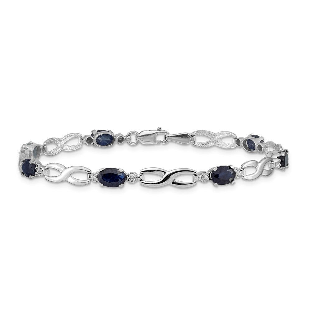 Shop Exclusive 14K White Gold Infinity Bracelet with Diamonds & Sapphires