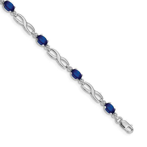 14K White Gold Infinity Bracelet with Diamonds & Sapphires - Style GR1-1020885