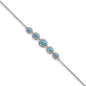 Buy Stylish 14K White Gold Bracelet with Marquise-Cut Blue Topaz - 7.5-1